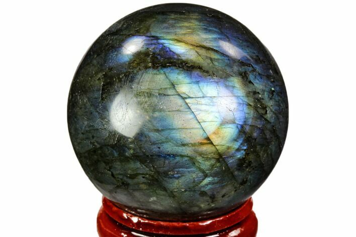 Flashy, Polished Labradorite Sphere - Great Color Play #105783